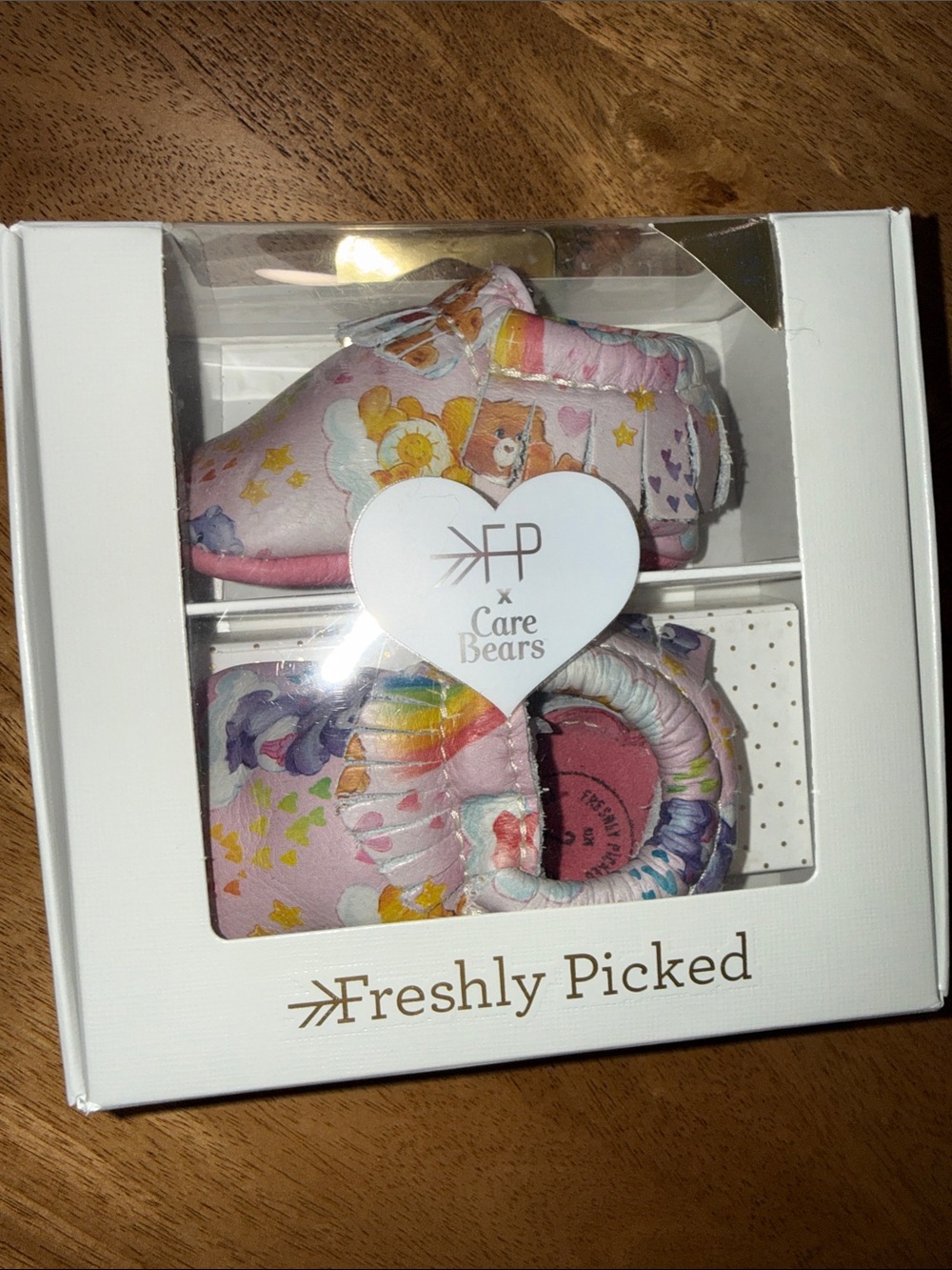 Freshly Picked x Care Bears Pink Baby Moccasins